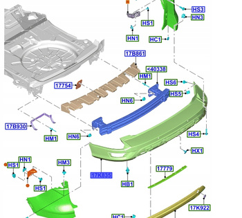 ZDERZAK TYŁ FORD KUGA MK2 2016- OE 2106427 _ CV44-17D781-FA5YZ9
