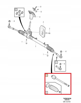 Zestaw drążka kierowniczego XC70, V70, S80