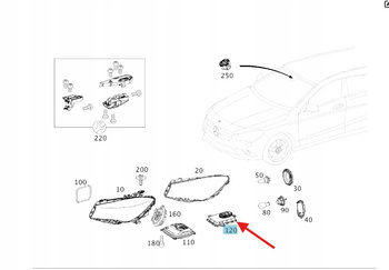 PRZETWORNICA MODUŁ LED PRAWY PRZÓD MERCEDES CLA W117 A W176 OE A1769001204