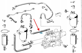 WĄŻ GUMOWY SILNIKA DIESLA OM621 MERCEDES 190 W121 OE A0039972782