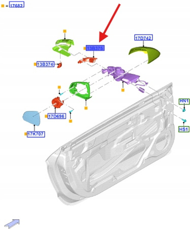 KIERUNKOWSKAZ LUSTERKA PRAWY FORD MUSTANG 15- 23- 5283554 _ FR3B-13B381-AA