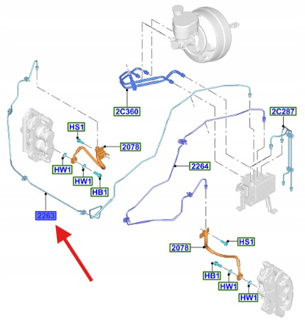 PRZEWÓD HAMULCOWY FORD MUSTANG MK6 2015- 2419227 _ FR3C-2263-AJ