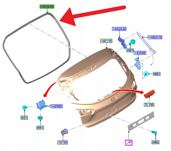 USZCZELKA KLAPY FORD FOCUS KOMBI 2018- OE 2428495 _ JX7B-N404A07-BF