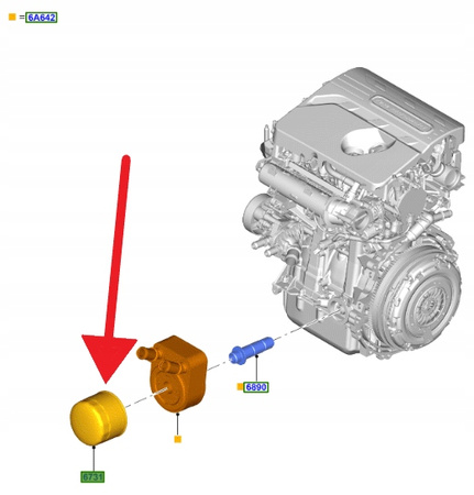 FILTR OLEJU 1.0 1.5 EB 2.5 FORD KUGA PUMA CMAX FOCUS 2207993 _ H6BG-6714-BA