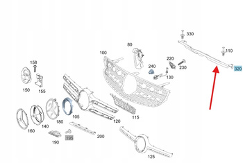 MASKOWNICA PASA ZDERZAKA PRZÓD MERCEDES GLC W253 OE A2538801401