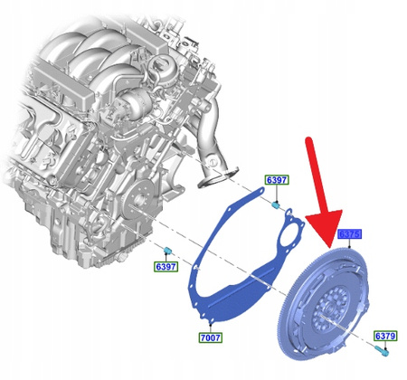 KOŁO ZAMACHOWE 5.0 V8 MT82 FORD MUSTANG 2017- 2021 2161256 _ JR3P-6477-AC