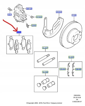 KLOCKI HAMULCOWE PRZOD FORD FOCUS Mk1 1998-2005 _1763301_ME98AJ-2K021-AJ