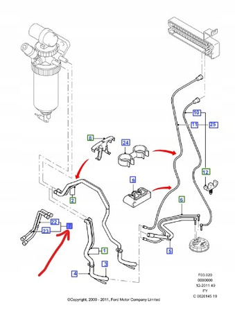 PRZEWÓD PALIWOWY 2.0TDCI FORD TRANSIT Mk5 2002-04_4413436_2C14-9289-FE