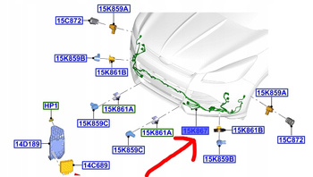 WIĄZKA ZDERZAKA PRZÓD 6 PDC FORD KUGA MK2 2018- 2346214 _ GV4T-15K867-MCG