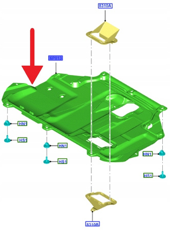 OSŁONA SILNIKA DOLNA FORD C-MAX FOCUS 2011- OE 1840365 _ BV61-6P013-BC