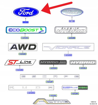 LOGO EMBLEMAT PRZÓD FORD TANSIT KUGA 2024- 2722628 _ RU5A-8B262-VHB