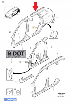 Błotnik tył lewy Volvo XC60 (-17) OE 31416142