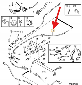 LINKA HAMULCA RĘCZNEGO POSTOJOWEGO VOLVO S80 2007- OE 30793746