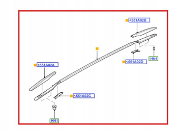 RELING DACHOWY LEWY FORD MONDEO KOMBI 2007- 2010 1671235 _ 7S71-N550A63-AJ