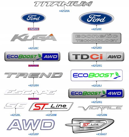 EMBLEMAT FORD KUGA Mk2 TRANSIT CONNECT Mk2 _ 5344249 _ DJ54-8B262-AA