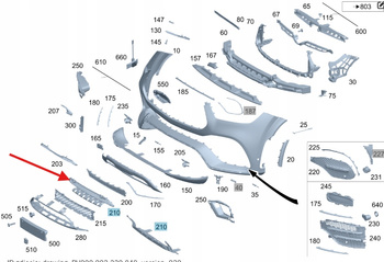 DOLNA KRATKA ATRAPA ZDERZAKA PRZÓD MERCEDES GLE W167 OE A1678857303