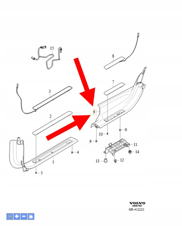 LISTWA OSŁONA PROGOWA LEWY TYŁ VOLVO XC90 2016- OEM/OE 32244627