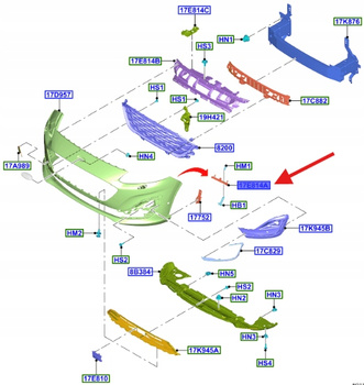 ŚLIZG ZDERZAKA LEWY PRZÓD KUGA ESCAPE 2020- 2450952 _ LV4B-17D959-JD