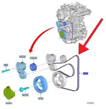 PASEK WIELOROWKOWY 1.5 EB FORD PUMA KUGA FOCUS 18- 2243848 _ GN1G-6C301-BA