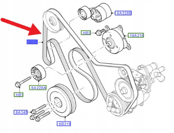 PASEK KLINOWY FORD OE TRANSIT 2006-2014 1440434 6C1Q-6C301-HC