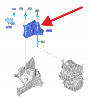 ŁAPA PODUSZKA SILNIKA 1.5 ECOBOOST FORD FOCUS 2018- 2373991 _ JX61-6F012-BE