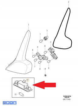 Lampka tablicy rej. Volvo C30 OE 31213991