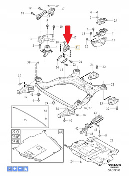 Poduszka silnika Volvo OE 31277314
