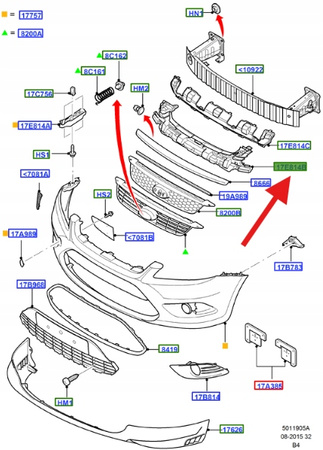 WZMOCNIENIE ZDERZAKA PRZÓD FORD FOCUS 2007- 11 OE 1520646 _ 8M51-17E778-AE