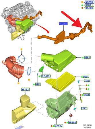 REZONATOR 5.0 V8 6R80 FORD MUSTANG 2015 OE 1946793 _ FR3C-9P437-CL