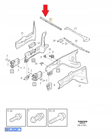 BELKA PRZÓD VOLVO XC60 XC90 OE 31448888