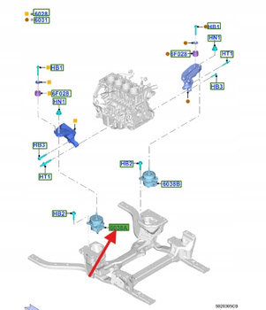 PODUSZKA SILNIKA PRAWA MUSTANG 2015- 2.3 ECOBOOST 1901931 _ FR3C-6038-AE