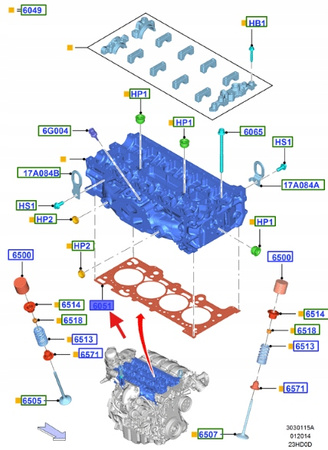 USZCZELKA GŁOWICY 2.3 EB FORD FOCUS MUSTANG 2015- OE 2451917 _ EJ7E-6051-KB
