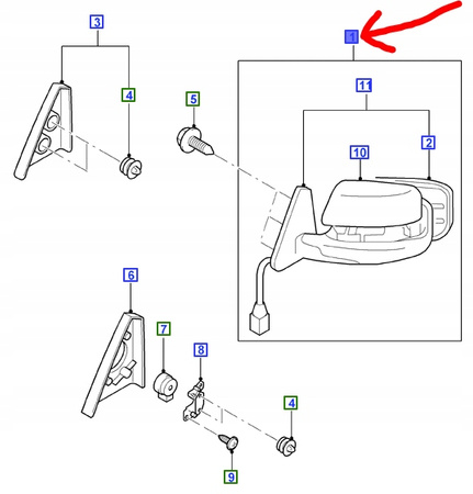 LUSTERKO ZEWNĘTRZNE RH FORD RANGER Mk4 2009- _ 5128308 _ 8M34-17682-AGB