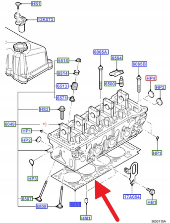 USZCZELKA GŁOWICY CYLINDRÓW 1.3 FORD KA FIESTA 02- 1212231 _ 1N2G-6051-A2D