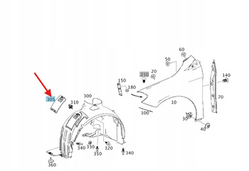 ZAŚLEPKA OSŁONA NADKOLA LEWA MERCEDES CLA W117 A W176 B W246 OE A2468840222