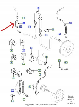 REGULATOR SIŁY HAMOWANIA FORD MONDEO Mk2 1996-2000 _ 1113008 _ 97BG-2L410-BB