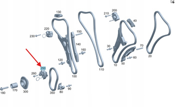NAPINACZ ŁAŃCUHA ROZRZĄDU PRAWY DOLNY BEZYNA OM276 MERCEDES OE A2760500611