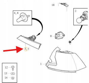 LAMPA TYLNA LEWA W KLAPĘ VOLVO S90 2017- OE 31656777