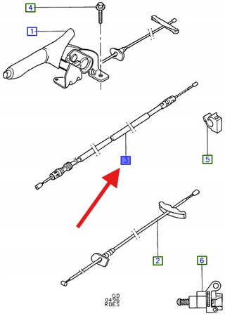 LINKA HAMULCA RĘCZNEGO FORD MONDEO 1997 OE 1040717 _ 98BG-2A809-CA