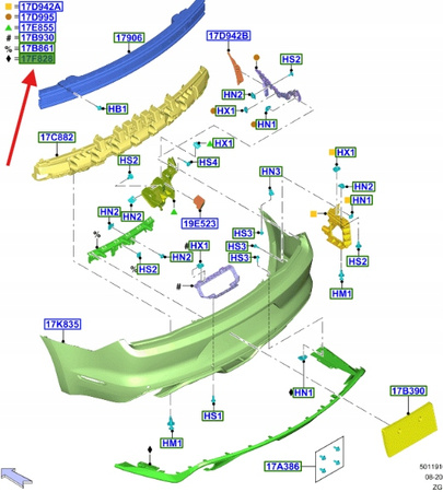 DYFUZOR TYŁ FORD MUSTANG MK6 2015- OE 5318781 _ FR3B-17F954-AD5YZ9