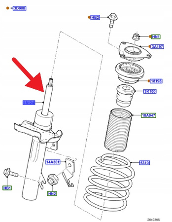 AMORTYZATOR PRAWY PRZÓD FORD FOCUS 2007- OE 1570032 _ 4M51-18045-ACD