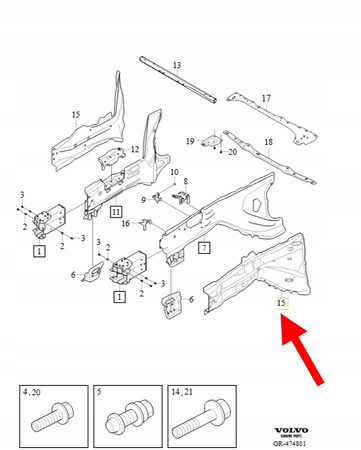 PODŁUŻNICA BELKA BOCZNA LEWA VOLVO XC90 XC60 V90 V60 OEM/OE 32318566