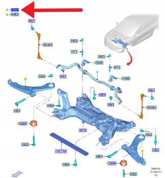 WAHACZ LEWY PRZÓD FORD KUGA ESCAPE 2020- 2451507 _ LX61-3A424-CNA