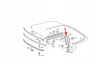 GÓRNA LEWA SZYNA USZCZELNIAJĄCA MERCEDES SL W129 OE A1297791321