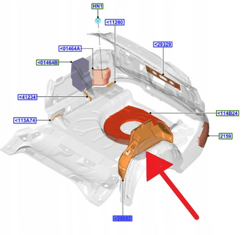 WYGŁUSZENIE NADKOLA LEWY TYŁ FORD FOCUS 2018- OE 2306468 _ JX7B-N278C63-AD