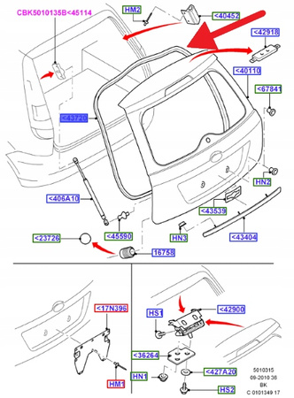 USZCZELKA KLAPY POKRYWY BAGAŻNIKA FUSION 2002- OE 1700372 _ 2N11-N40406-BC