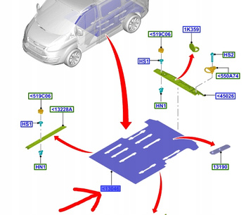 PODŁOGA BAGAŻNIKA FORD TOURNEO CUSTOM 2012-2018 _1881839_BK21-K130B46-EE35B8