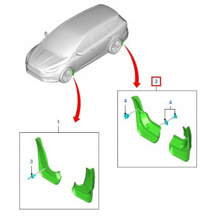 CHLAPACZE TYŁ FORD FOCUS Mk3 2011- 1798977 _ AMBM5J-A286A12-AB