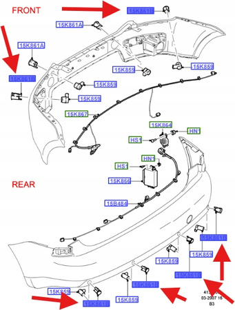 KOSZYCZEK CZUJNIKA PDC FORD C-MAX 2007- 10OE 1471895 _ 7M5T-15K870-AA57VT