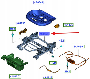 SANKI SIEDZENIA PRAWA STRONA FORD KA MK2 2008- 1581564 _ 9S51-B61464-DA